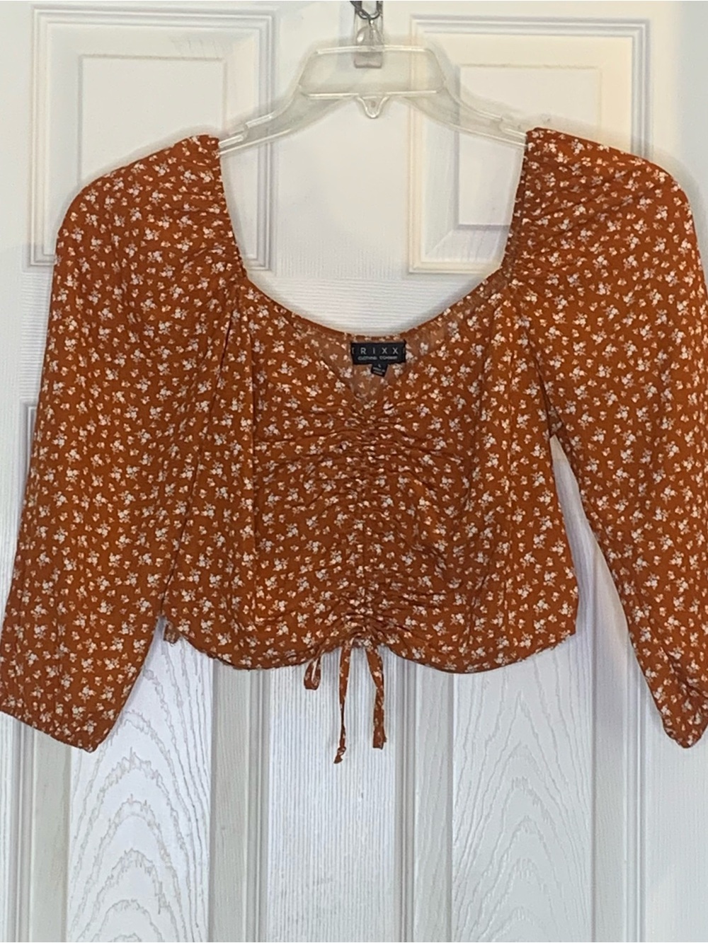 Trixxi Crop Top Off The Shoulder Drawstring Front Size Large